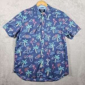 Chubbies Mens Popover Friday Shirt Size L One Man Wolfpack The Neon Lights AOP